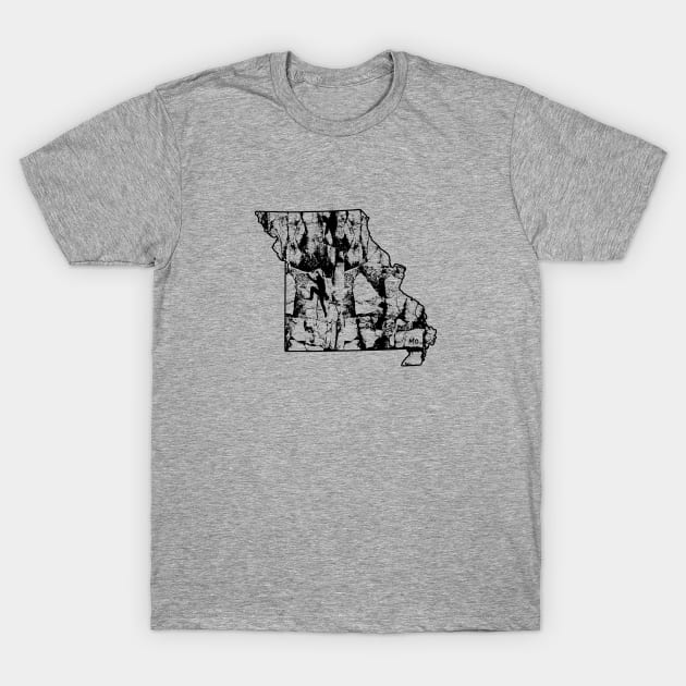 Rock Climbing Missouri Rock Climber State Map T-Shirt by TeeCreations